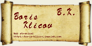 Boris Klicov vizit kartica